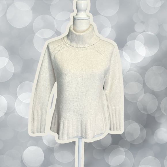 Reiss Cream Cashmere & Wool-Blend ‘Stevie’ Roll Neck Turtleneck Sweater Medium - Picture 1 of 13